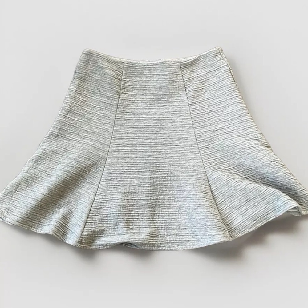 Anthropologie Maeve Thick Knit Zip Up Swing Skirt Gray Skirt